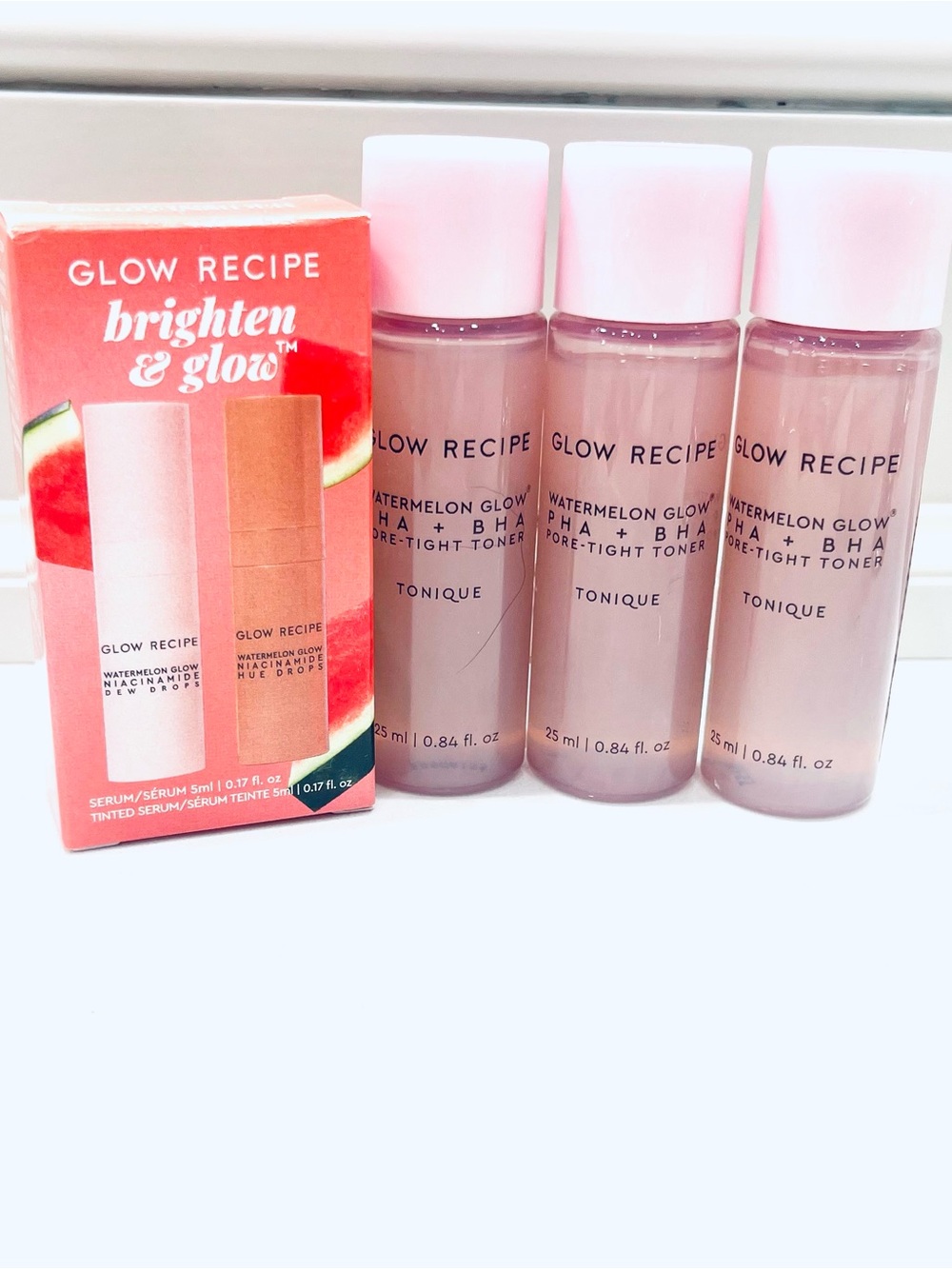 NEW! Glow Recipe Bundle w/Watermelon Glow Toners &Niacinamide Dew Drops Set NIB